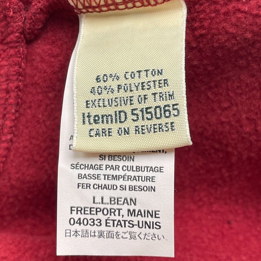 L.L. Bean Women's Cozy Pullover Sz L Hoodie Sweatshirt Dark Red Longer Length - Picture 6 of 7